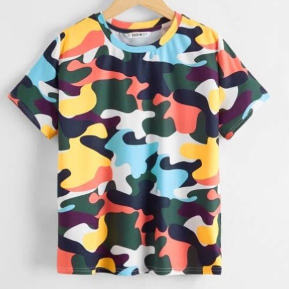 SHEIN Boys Short Sleeve Camo Top - Picture 2 of 6